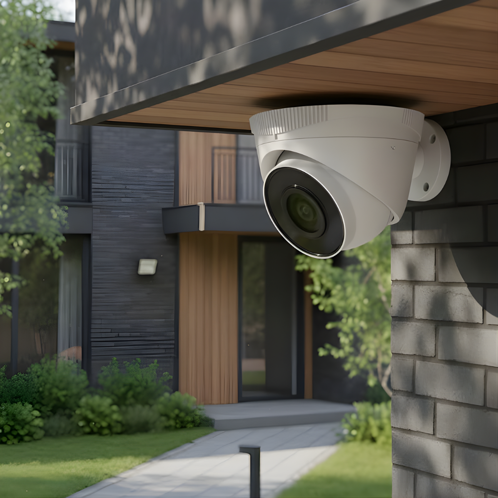 Happy family at home feeling secure